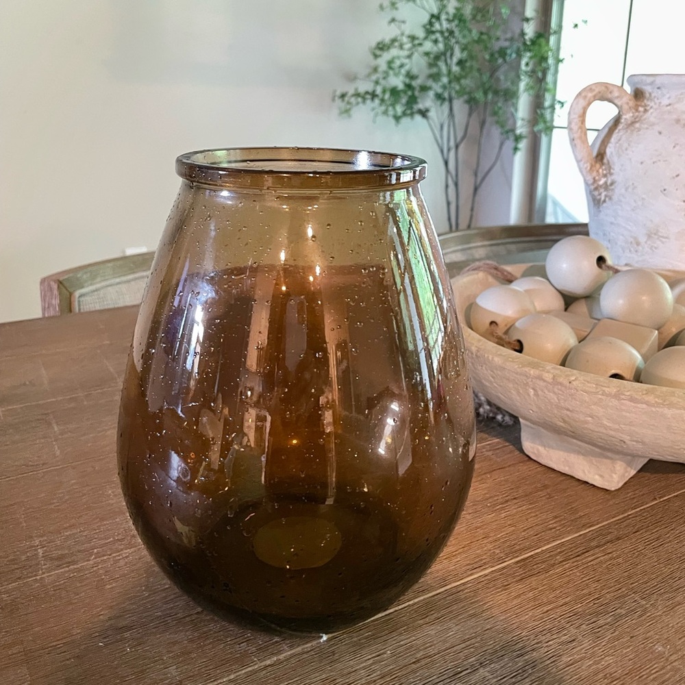 Studio McGee Amber glass vase